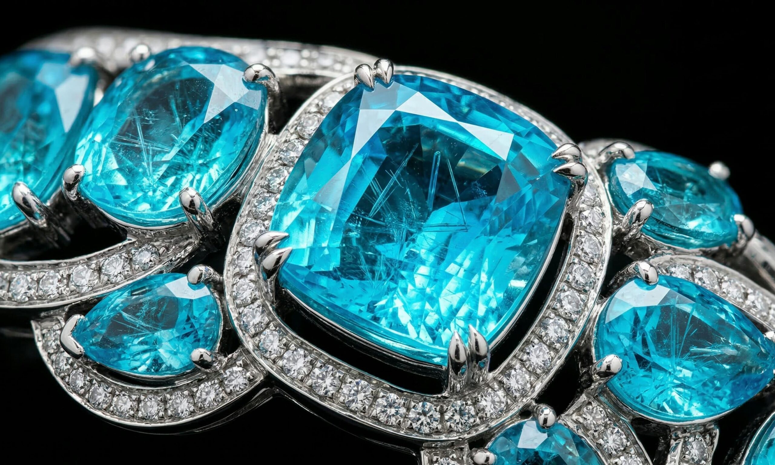 Products Stunning vintage tourmaline and diamond jewelry with intricate design.